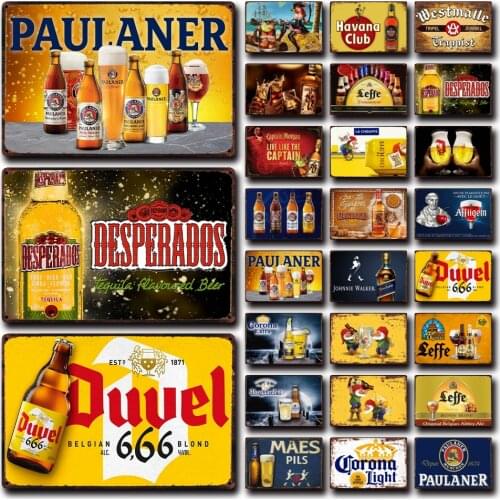 [ Kelly66 ] Belgian Beer Duvel La Chouffe Leffe Hertog Jan Paulaner Tin Art Metal Sign Home Decor Painting 20*30 CM Size Dy190