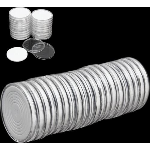 20 Pcs/Set Coin Storage Container Box 5 Models Round Coin Holder Box Capsules Coin Holder Collection Transparent Storage Cases