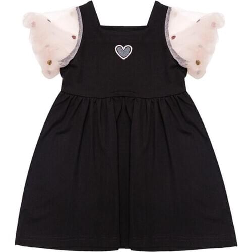 Halilo Girls Summer Dresses Puff Sleeve Square Collar Casual Little Girls Clothing Holiday Casual Children Dress