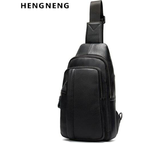 Man Handbag Male Crossbody Bags Genuine Leather Mens Sling Chest Bag Messenger Bag Mens Shoulder Bags For Man Travel Daypack