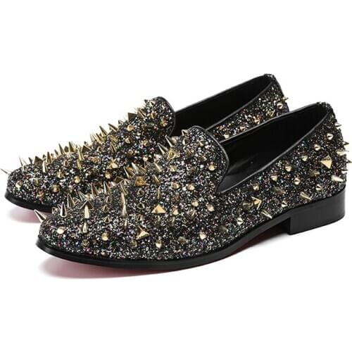 Fahion Brand Men Loafers Mens Gold Stud Shoes Genuine Leather Mocassim Masculino Breathable Slip on Boat Shoe Chaussures Hommes