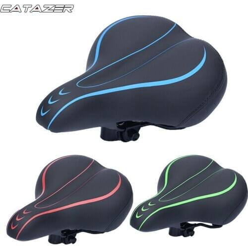2020 New PU Leather Waterproof Bike Seat Bicycle Saddle Cushion with Suspension Rubber Ball Bow Mountain City Bike Saddle