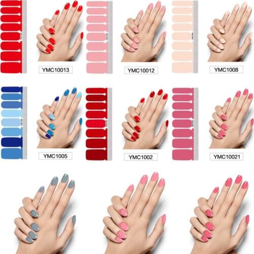 Pure Color DIY Nail Wraps Full Cover Nails Sticker Art Decorations Manicure Adhesive Polish Nails Solid Color Valentine Gift