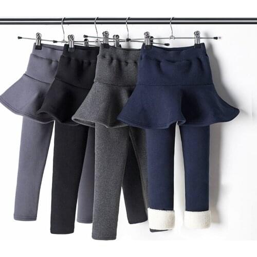 2020 Pure Color Girls Pants Kids Leggings 3-10Y Children Clothing Autumn Cotton Leggings Warm Baby Girl Skirt-pants High Quality