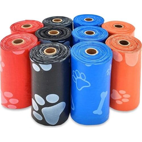 Dog Poop Bags for Waste Refuse Cleanup, Doggy Roll Replacements for Outdoor Puppy Walking and Travel, Thick Plastic Mixed Colors