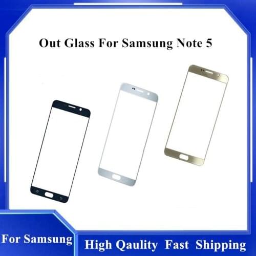 Front Panel Digitizer Glass Touch Screen Sensor For Samsung galaxy Note 5 N9200 N9208 front touch screen outer glass lens parts