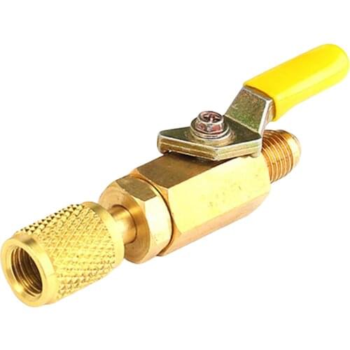 R410A R134A HVAC Hose Ball Valve For 1/4“ SAE Hose Toolkit Replacement