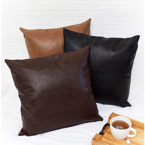 NEW Luxury Leather Throw Pillows Cover Modern Faux Leather Farmhouse Cushion Cover Sofa Couch Livingroom Decorative Pillows Case