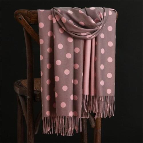 RUNMEIFA Luxury Brand 2019 New Winter Warm Cashmere Scarves Dot Pattern High Quality Long Tassels Women Thicken Wraps and Shawls