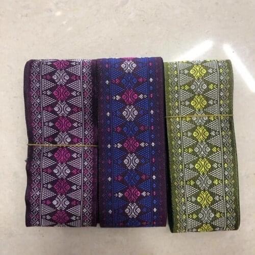 10yards/lots Woven Jacquard Ribbon Trims flowers geometric pattern for curtain and clothing accessory size 5cm LS-2703