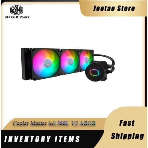 Cooler Master ML360L V2 ARGB CPU Water Cooler Liquid Cooling 120mm Addressable RGB PC Computer fan quiet For 115X 2011 2066 AM4