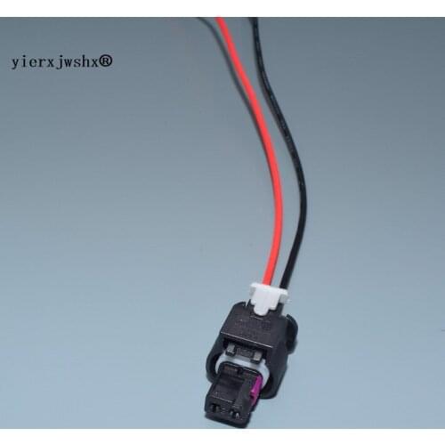 Yierxjwshx 2 Pin/Way Fuel Injector Plug High Pressure Pump Gasbag Automotive Connector With Pigtail For AUDI Volkswagen