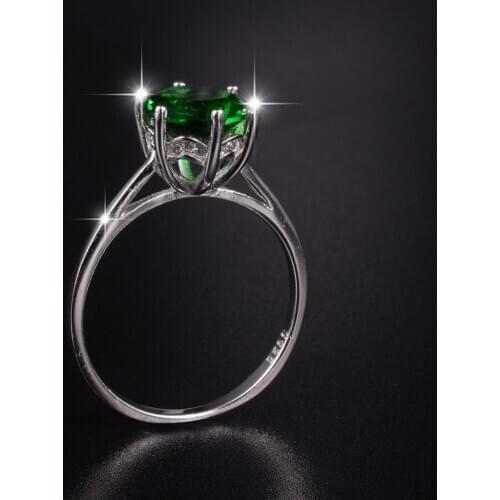 Big Hot Sale Luxury Round Cut 3 Carat green Sapphire Wedding Ring for Women Brand Real 925 sterling Silver Rings size 5-10