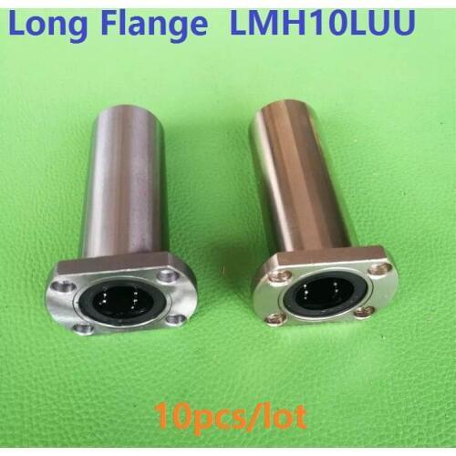 10pcs/lot LMH10LUU 10mm long type Oval Flange linear motion ball bearings for 3d printer parts 10x19x55mm