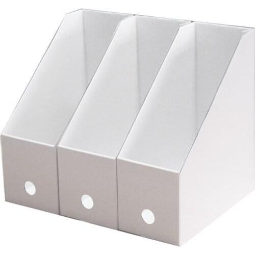 20CB Set of 3 Corrugated Paper Magazine File Holder DIY File Storage Box Desk Book Data Paper Organizer Durable & Waterproof