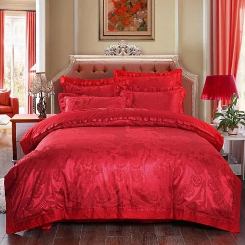 4Pcs 60 Cotton Satin Jacquard AB side fabric bedding sets queen king size duvet cover set Sheet set pillowcase bedclothes