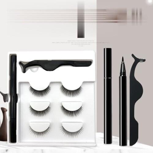 5pc New Magnet Eyelash Magnetic Liquid Eyeliner& Magnetic False Eyelashes&Tweezer Set Waterproof Lasting Eyelash Extension Tool