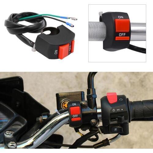 7/8in Motorcycle Handlebar ON/OFF Button Accident Hazard Light Switch Relay Button Connector Double Flash Warning Lamp Switch