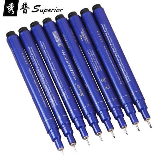 9Pcs Superior Needle Pen Professional Drawing Marker Cartoon Design Strokes Hook Pen Line Sketch Markers Graffiti Art Supplies