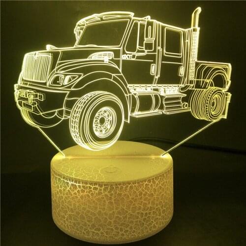 Acrylic 3D Illusion Night Light Lamp Pickup Truck LED Touch Sensor Nightlight for Room Decor Vehicle Gift for Kids Drop Shipping