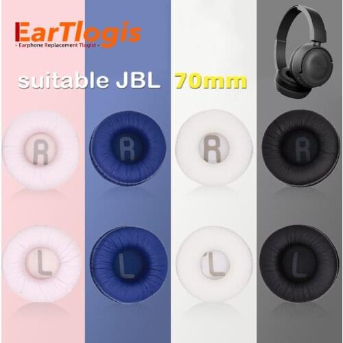 EarTlogis 70mm Replacement Ear Pads for JBL T450 T450BT T500BT JR300BT TUNE600 Headset Parts Earmuff Cover Cushion Cups Pillow