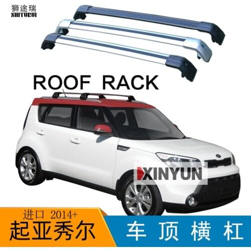 2Pcs Roof Bars for Kia Soul Steel Roof 5dr Hatch 2014-2020 Aluminum Alloy Side Bars Cross Rails Roof Rack Luggage Carrier