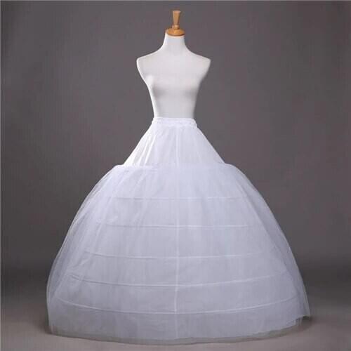 Ball Gown Petticoats For Wedding Dresses Elastic 6 Hoops One Tiers Dress Underskirt Crinoline Wedding Accessories