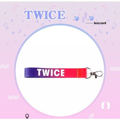KPOP TWICE Mina Lim Na Yeon Tzuyu MOMO Keychain gradient name strip key chain ring phone rope lanyard with the same perimeter