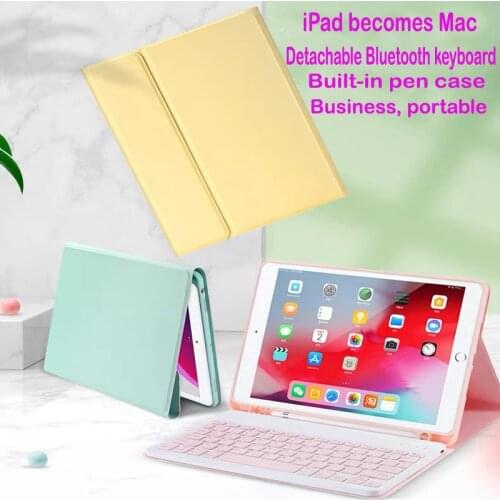 For iPad 10.2 Keyboard Case with Pencil Holder for Apple iPad 10.2 2019 7th Generation Bluetooth Keyboard Cover