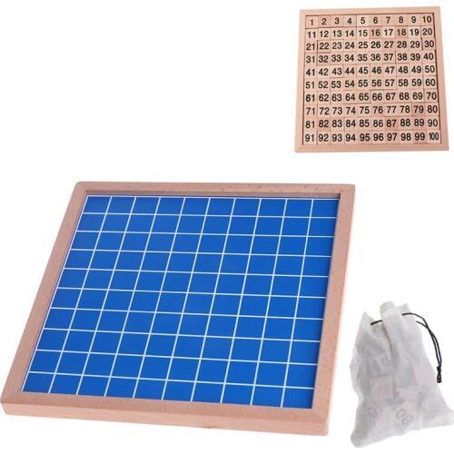 2018 Wooden Montessori Hundred Board Teaching Aids Math 1 to 100 Consecutive Numbers Counting Baby Kids Child Toy Gifts