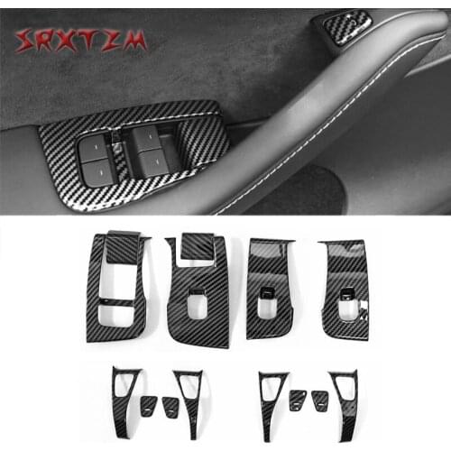 For Tesla Model 3 Model Y Window Switch Button Protection Trim Door Lock Decoration Abs Interior Accessories Model Three