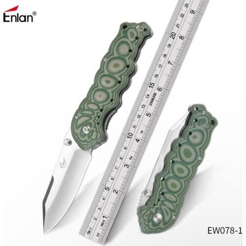 Enlan EW078-1 Folding Knife 8Cr13Mov Blade G10 Handle Gift knife outdoor hunting camping pocket fruit knives EDC Tools