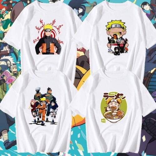 NARUTO T-shirt summer breathable sweat-absorbent short-sleeved cartoon comic loose top unisex adult child Christma birthday gift