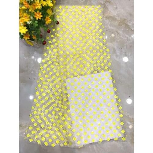 Hot Sale French Mesh Lace Fabric Sequins Embroidery Sewing Design Party Bridal Wedding Dress Skirt Trimming 5 Yards Wholesale