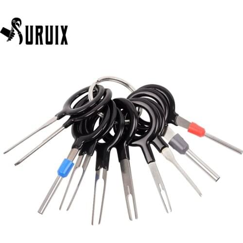 11Pcs/Set Terminal Removal Tool Car Electrical Wiring Crimp Connector Pin Extractor Kit Car Repair Hand Tool Set Plug Key