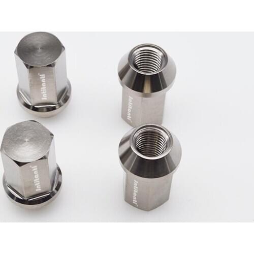 M12*1.25*35 Silver full hex high strength Gr5 titanium wheel lug nut with close end