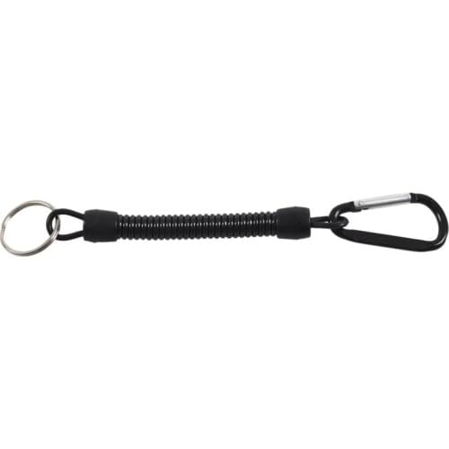 Key Ring, With Carabiner And Spiral Cable, 13 Cm, Random Color