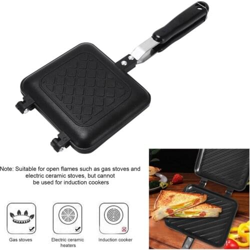 Waffle Bread Toast Mold Camping Sandwich Toaster Grill Pan For Home Non Stick Square Omelette Tray Frying Pan