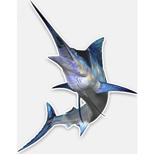 Fashion Personality Fish Car Sticker Swordfish Leaping Boat Kayak Automobiles Decoration PVC Decal Cover Scratches,16cm*13cm