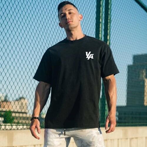 Fashion t-shirt Men Casual Short sleeve Tshirt Summer Cotton Print Tee shirt Tops Male fitness Bodybuilding Running Workout Tops