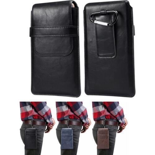 Men Leather 4.7~6.9 inch Mobile Phone Cover Case Hip Belt Bum Purse Phones for Samsung Iphone Xiaomi Huawei Waist Bag