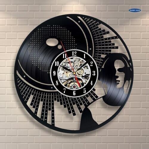 Dj Art Vinyl Record Clock Wall Decor Home Design Decoration Interior