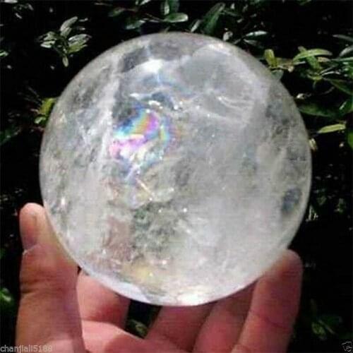 Natural rainbow crystal Iceland SPAR crystal ball heals gems