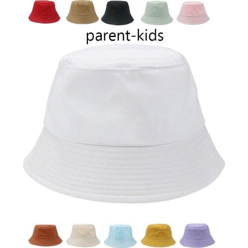 Bucket hat parent-kids white black summer hat fishermen outdoor hip hop beach sun protection kids women hat new sombreros de sol