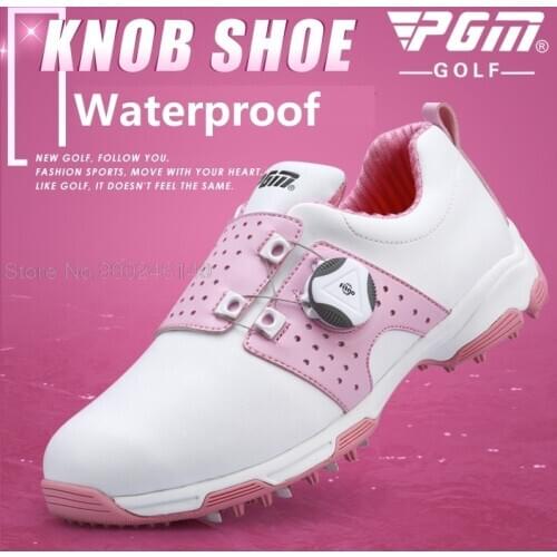 PGM Golf Shoes Women Waterproof Anti-slip Sneakers Ladies Rotating Buckle Golf Shoes Women Lightweight Sports Trainers