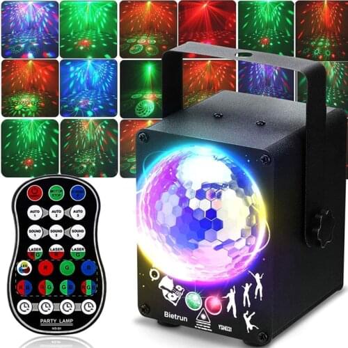 DJ Disco Laser Lights 60 patterns Projector Party Lights With Sound Activate Timing Stage Light For Karaoke Holiday Dance Party