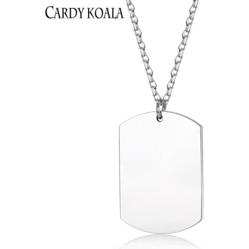 Simple personality titanium steel men and women necklace hip hop hipster street dance necklace military brand jewelry