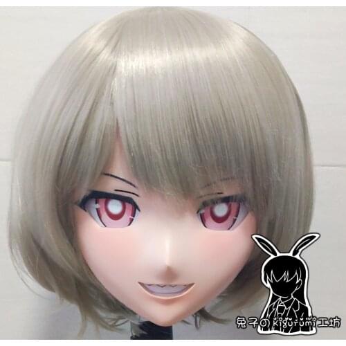 RB0721)Customize Full Head Resin Cartoon Cosplay Japanese Character Anime Role Play Crossdress Kigurumi Mask With Back Shell