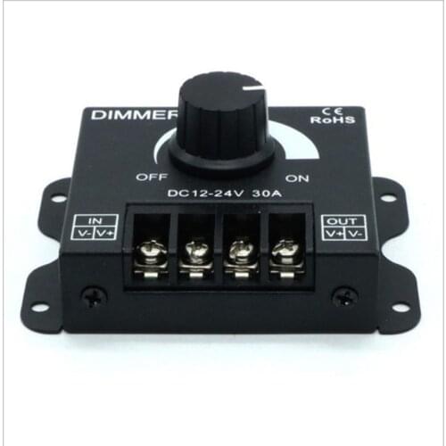 LED Dimmer DC 12V-24V Lighting Dimming Controller 30A LED Brightness Regulator Light Dimmer Switch for LEDs Strips Tubes Bars