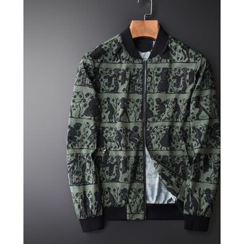 Stand Collar Luxury Soft Digital Printing Slim Fit Mens And Coats Plus Size 4xl Party Jackets Men